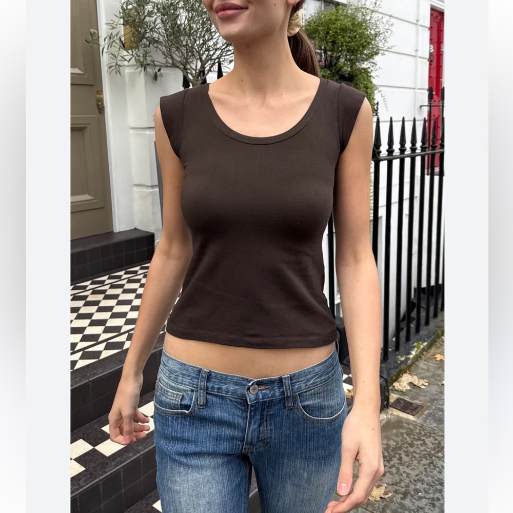 Brandy Melville Zelly Dark Brown Tank Top